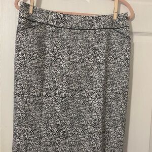 Etcetera Black and White Textured Pencil Skirt